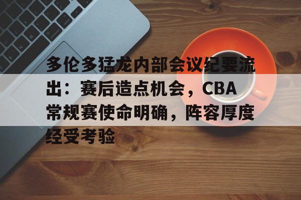 kaiyun-包含多伦多猛龙内部会议纪要流出：赛后造点机会，CBA常规赛使命明确，阵容厚度经受考验的词条